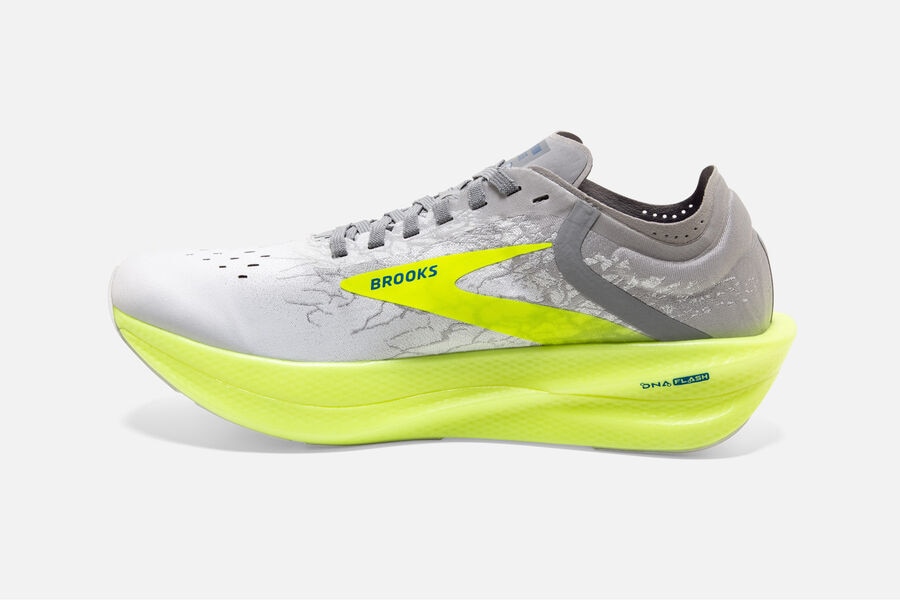 Brooks Hyperion Elite 2 Spikes Shoes - Womens - White/Grey/Green - RD8563794